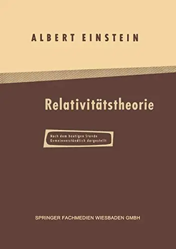 Cover of Über die spezielle und die allgemeine Relativitätstheorie by Albert Einstein