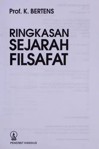 Cover of Ringkasan sejarat filsafat by K. Bertens